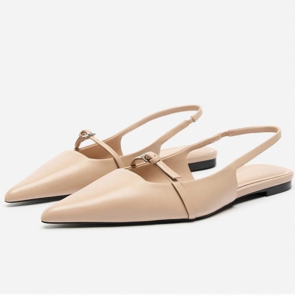 Zara Shoes - Zara Beige Pointed Flats